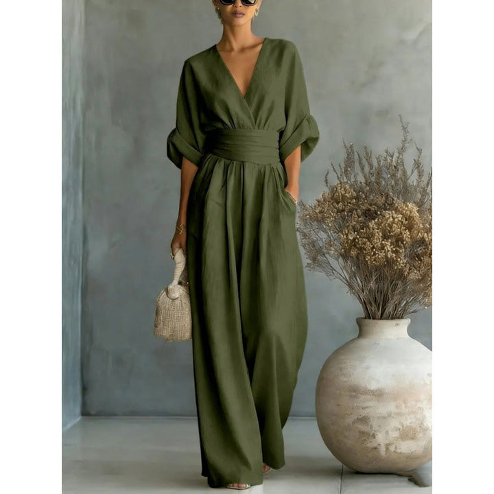 Cicely - V-Neck Wide-Leg Jumpsuit