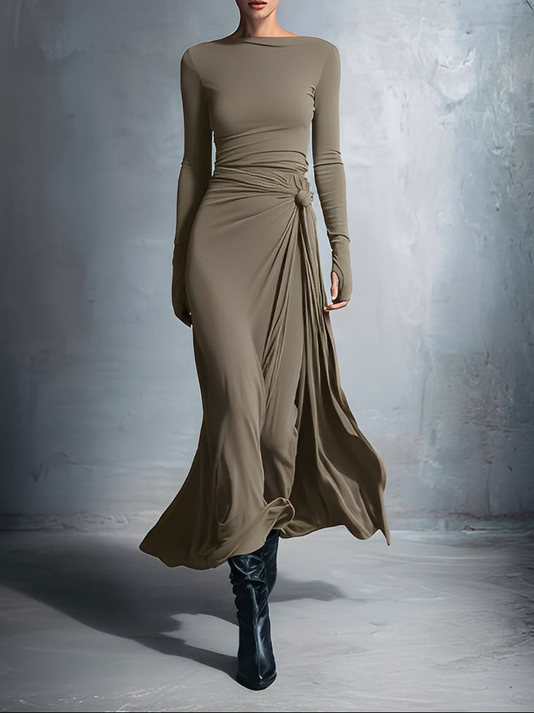Pascale - Side-Knot Wrap Maxi Dress